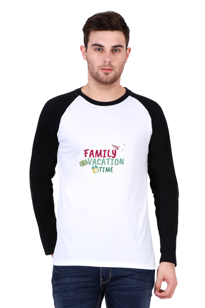 Full-Sleeve T-Shirt for Men – "Family Vacation Time" Travel-Ready Men's Wear