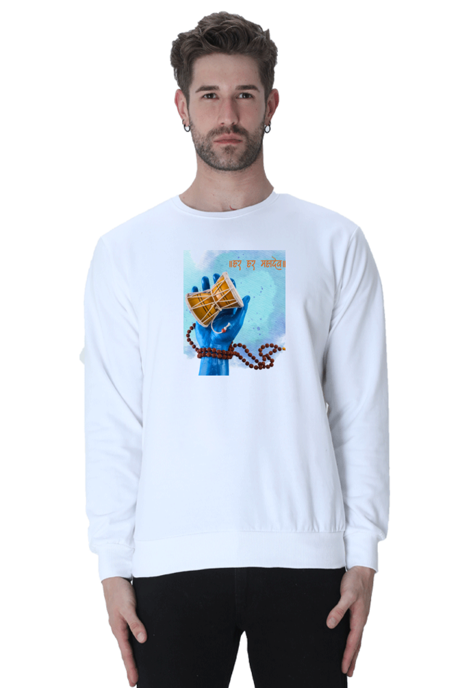 Men’s Sweatshirt with Iconic Shiva Elements – Damroo and Rudraksh Design