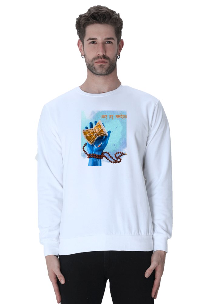 Men’s Sweatshirt with Iconic Shiva Elements – Damroo and Rudraksh Design