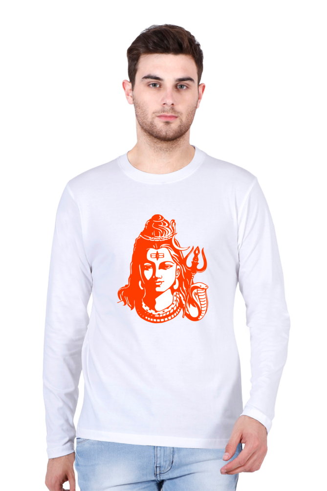 Lord Shiva Men’s Full Sleeve Round Neck T-Shirt – Spiritual Iconic Design