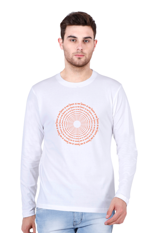 Om Nama Shivaya Men’s Full Sleeve Round Neck T-Shirt – Spiritual & Stylish