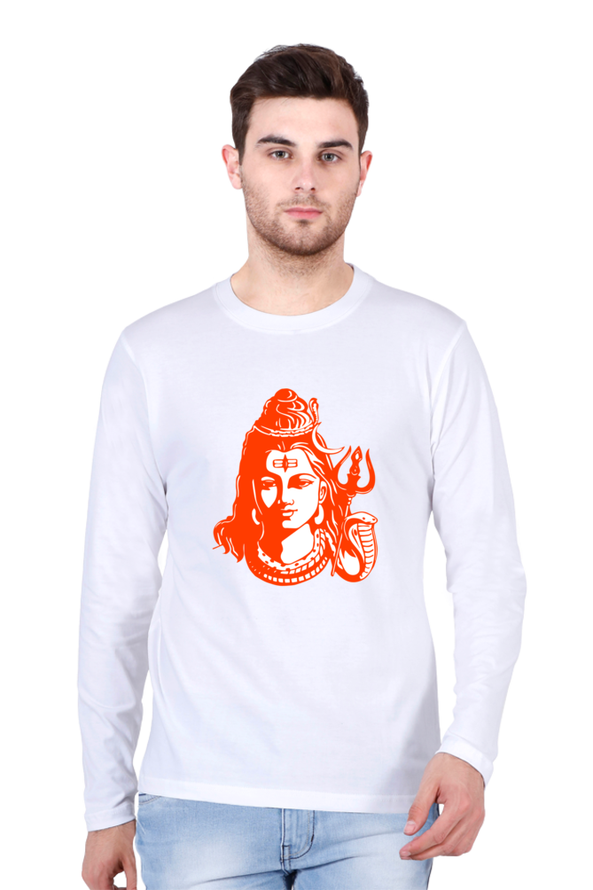 Lord Shiva Men’s Full Sleeve Round Neck T-Shirt – Spiritual Iconic Design