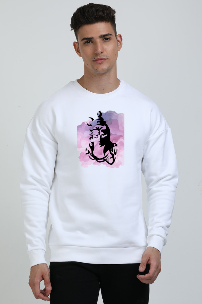 Men’s Oversized Sweatshirt with Bold Shiva Face Design – Spiritual & Stylish Winter Wear