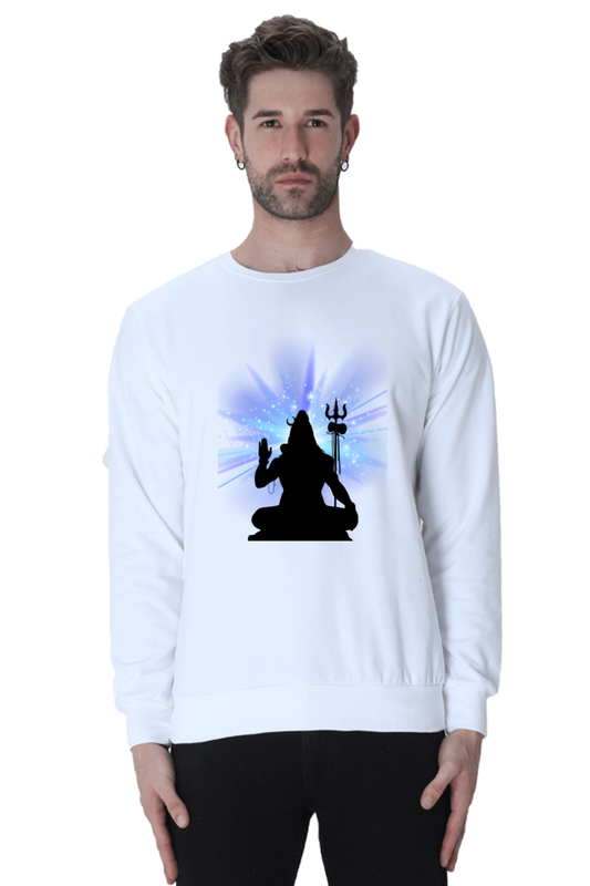 Men’s Sweatshirt with Meditating Shiva Design – Spiritual Comfort in Style