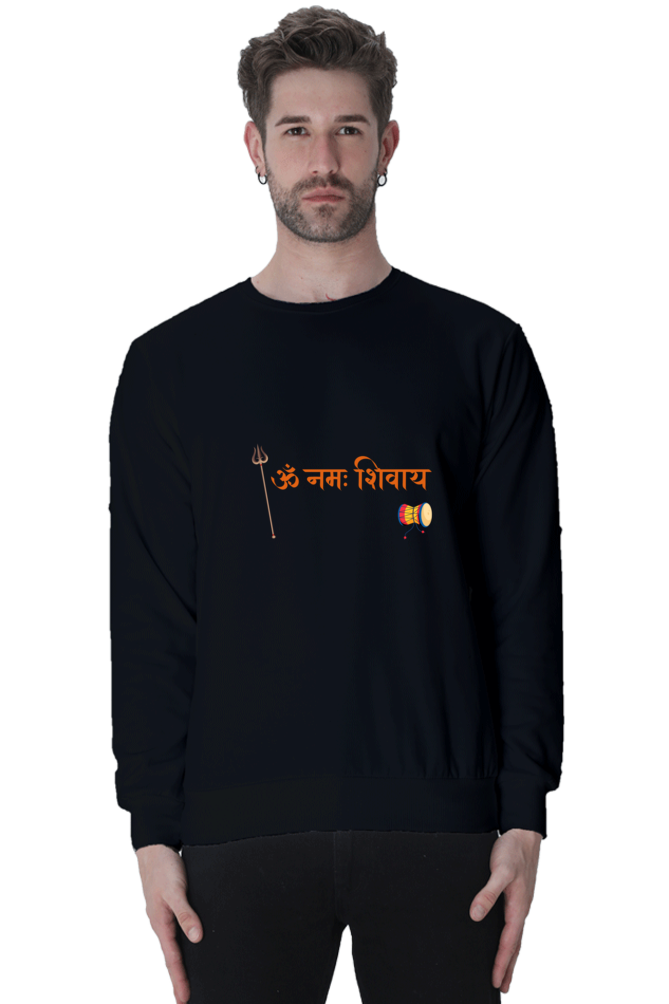 Men’s Sweatshirt with Shiva Elements – Trishool, Damroo & Om Namaha Shivaya Design