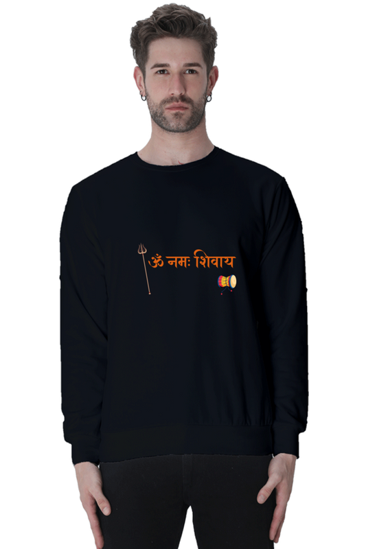 Men’s Sweatshirt with Shiva Elements – Trishool, Damroo & Om Namaha Shivaya Design