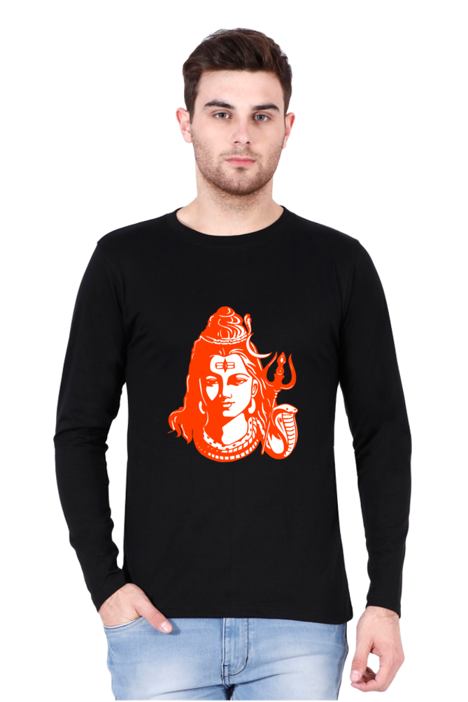 Lord Shiva Men’s Full Sleeve Round Neck T-Shirt – Spiritual Iconic Design