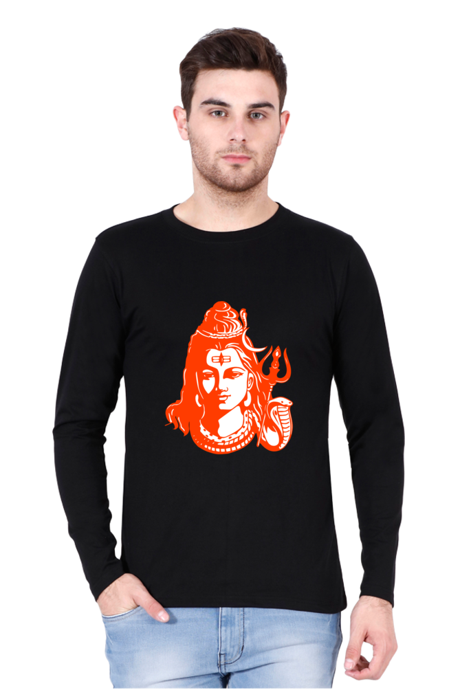 Lord Shiva Men’s Full Sleeve Round Neck T-Shirt – Spiritual Iconic Design