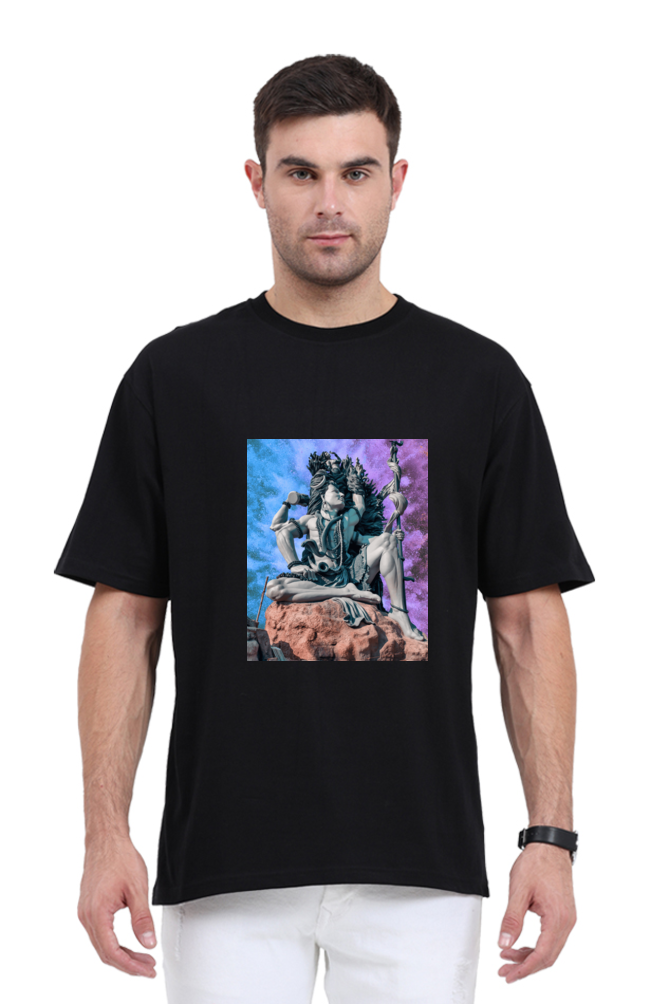 Oversize Men’s T-Shirt with Conquering Shiva Design – Bold & Powerful Style