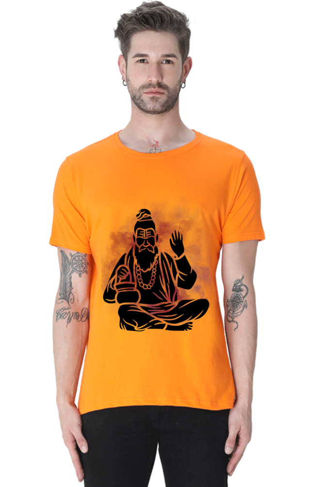 Men’s T-Shirt with Meditating Sadhu Design – Spiritual and Stylish Casual Wear