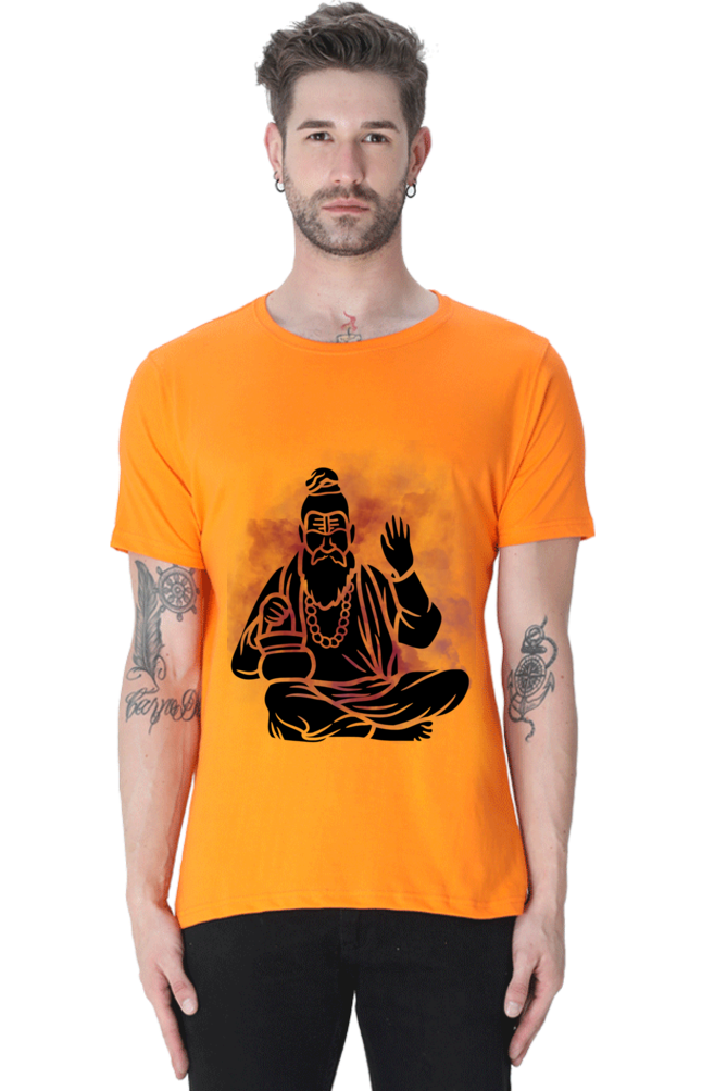 Men’s T-Shirt with Meditating Sadhu Design – Spiritual and Stylish Casual Wear