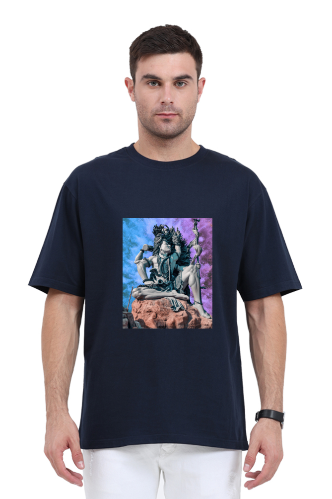 Oversize Men’s T-Shirt with Conquering Shiva Design – Bold & Powerful Style