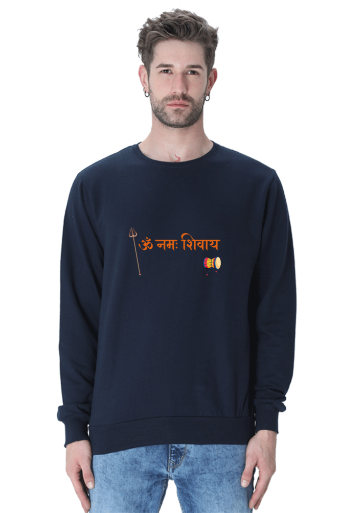 Men’s Sweatshirt with Shiva Elements – Trishool, Damroo & Om Namaha Shivaya Design