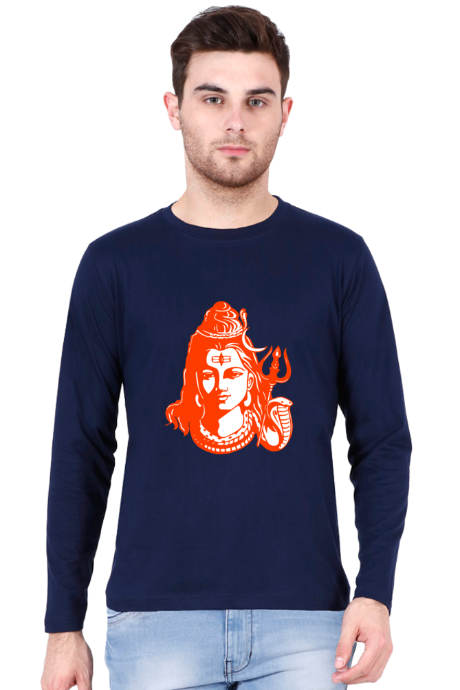 Lord Shiva Men’s Full Sleeve Round Neck T-Shirt – Spiritual Iconic Design