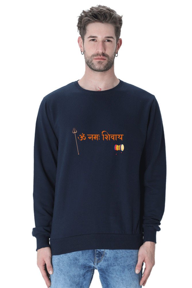 Men’s Sweatshirt with Shiva Elements – Trishool, Damroo & Om Namaha Shivaya Design