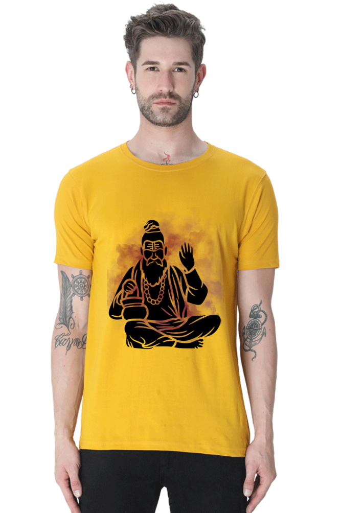 Men’s T-Shirt with Meditating Sadhu Design – Spiritual and Stylish Casual Wear