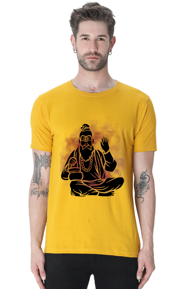 Men’s T-Shirt with Meditating Sadhu Design – Spiritual and Stylish Casual Wear