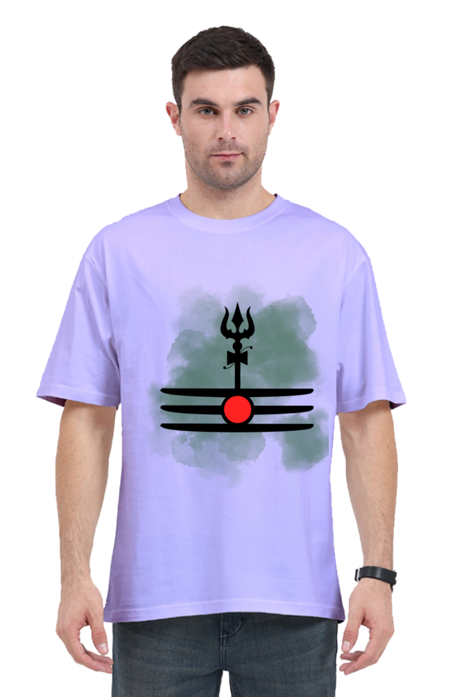 Oversized Men’s T-Shirt with Powerful Shiva Trishool & Tilak Design – Bold Spiritual Statement