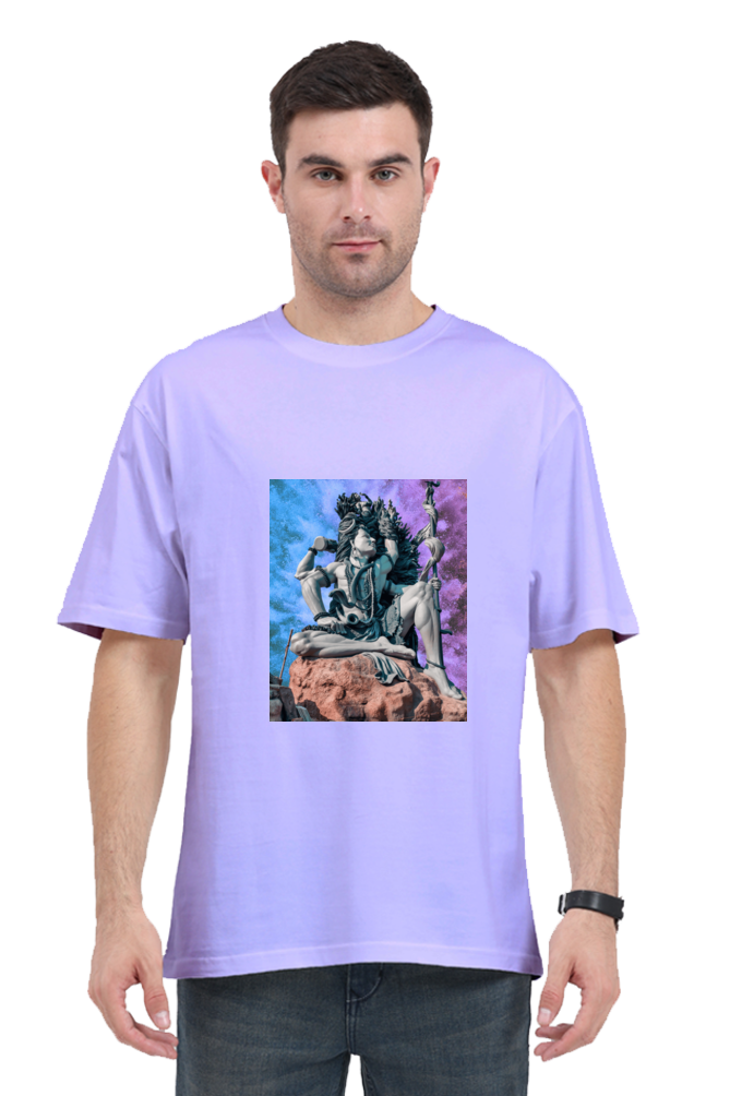 Oversize Men’s T-Shirt with Conquering Shiva Design – Bold & Powerful Style