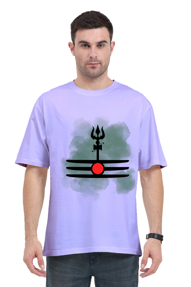 Oversized Men’s T-Shirt with Powerful Shiva Trishool & Tilak Design – Bold Spiritual Statement