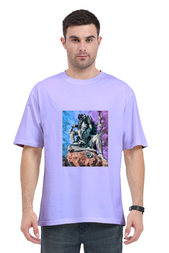 Oversize Men’s T-Shirt with Conquering Shiva Design – Bold & Powerful Style