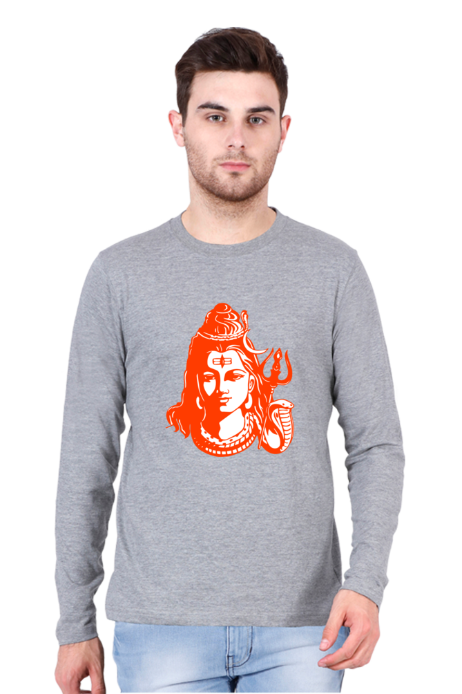 Lord Shiva Men’s Full Sleeve Round Neck T-Shirt – Spiritual Iconic Design