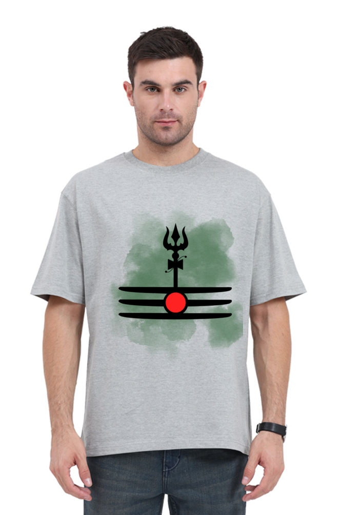 Oversized Men’s T-Shirt with Powerful Shiva Trishool & Tilak Design – Bold Spiritual Statement