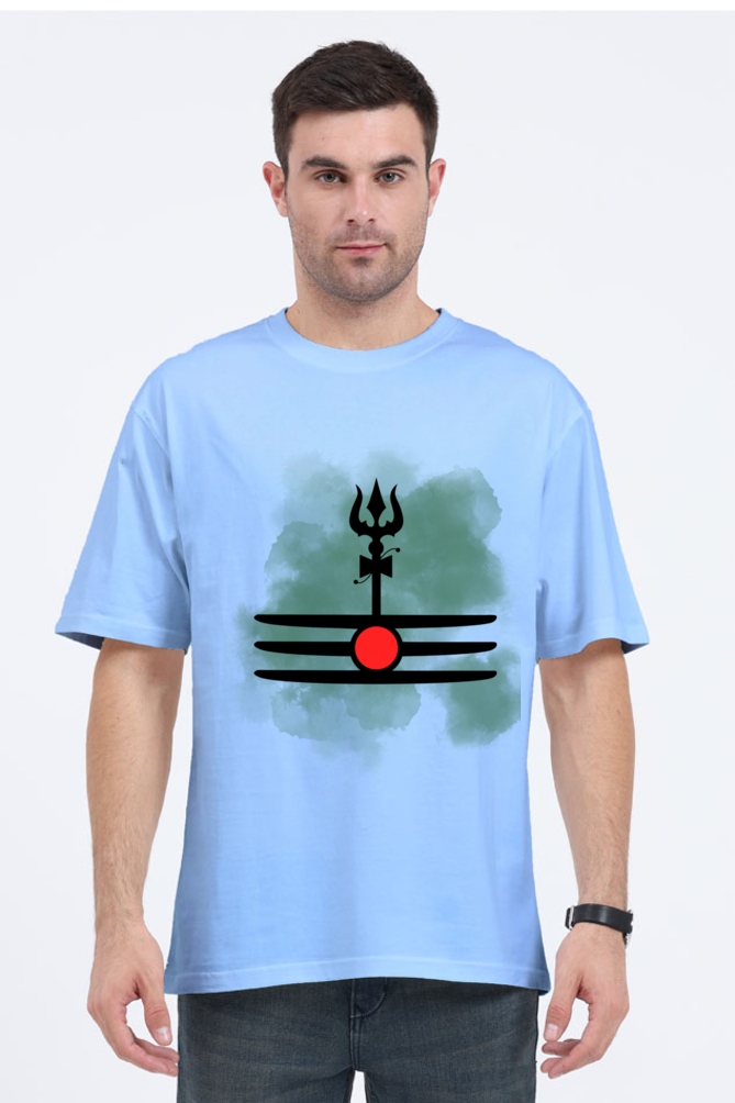 Oversized Men’s T-Shirt with Powerful Shiva Trishool & Tilak Design – Bold Spiritual Statement