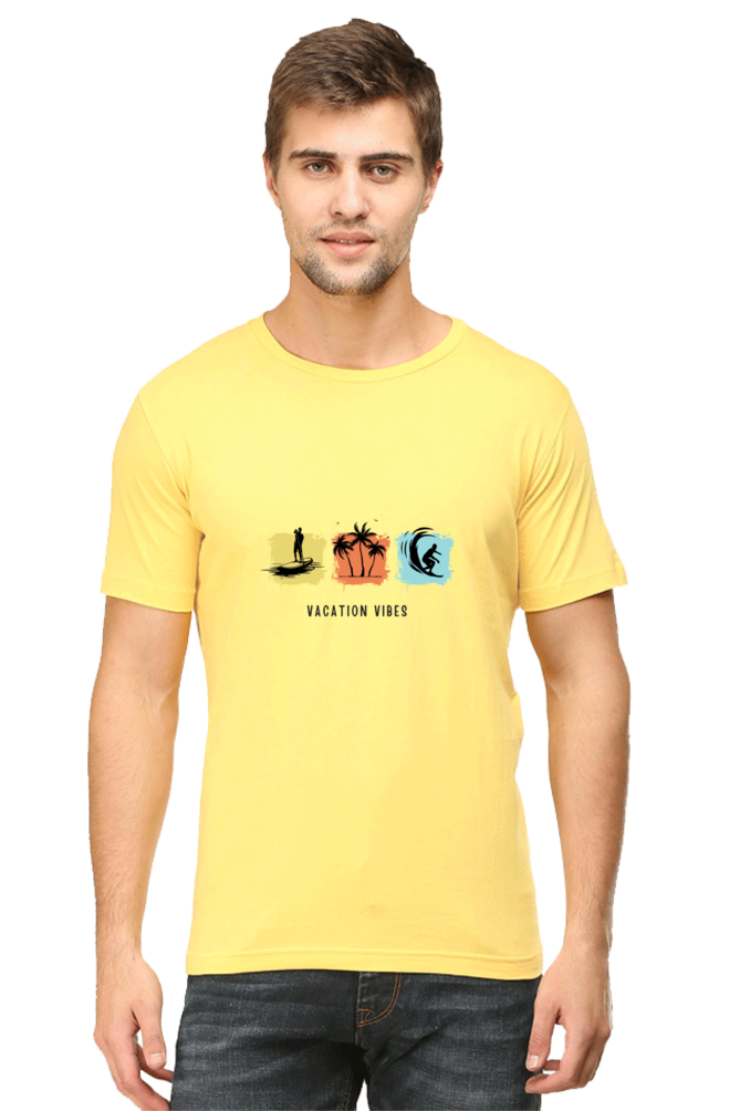 Half-Sleeve T-Shirt for Men – "Vacation Mode" Holiday Style for Men